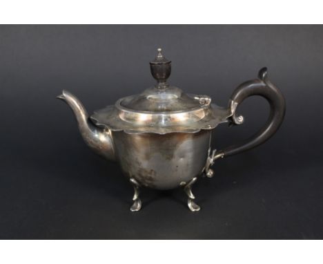 A silver bachelors teapot, hallmarks very rubbed