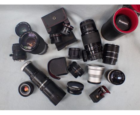 A COLLECTION OF CAMERA LENSES 