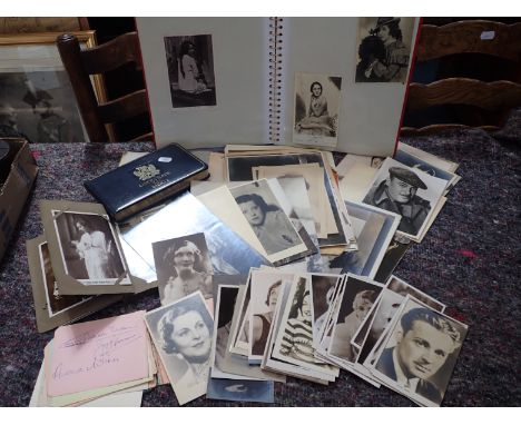 A COLLECTION OF VINTAGE POSTCARDS OF SILENT MOVIE STARS some later 1930s cards, autograph books and similar ephemera