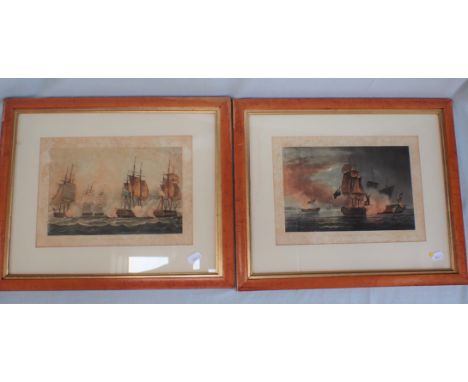 'CAPTURE OF THE DOROTHEA', LITHOGRAPH, COLOURED 19th century, and 'Capture  of the Badere Zaffer' (both quite discoloured)