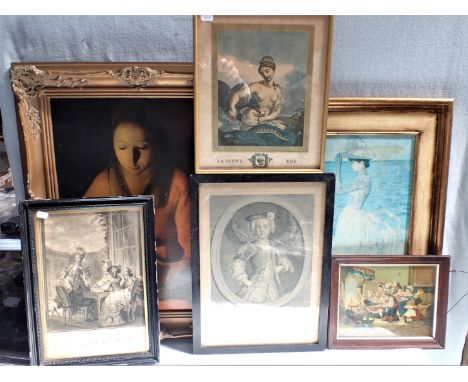 A PORTRAIT ENGRAVING and other prints