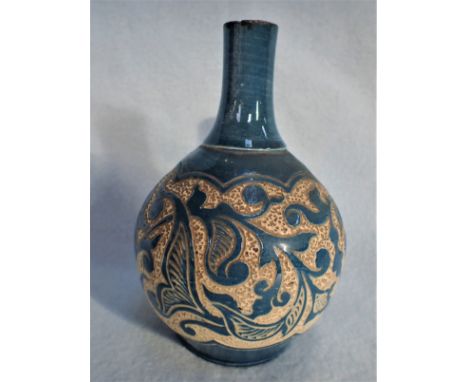 AN ART POTTERY BRANNAM OF BARNSTAPLE VASE Victorian, signed 'CH Brannam, barum, WB 1886' 18 cm high (small chips to rim)