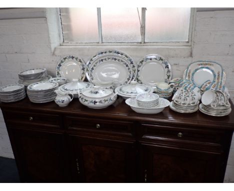 A ROYAL DOULTON 'BURGUNDY' DINNER SERVICE a Crown Staffordshire tea set, and other ceramics