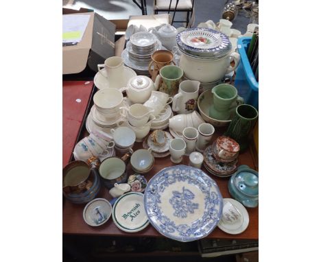 A VINTAGE NEWHALL ROYAL WARE DINNER SERVICE a Victorian blue and white warming plate and a collection of similar ceramics