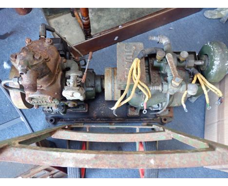 A VINTAGE 'STUART' STATIONARY ENGINE with accessories and a Stuart volt meter 