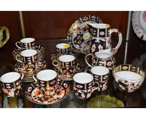 A QUANTITY OF ROYAL CROWN DERBY AND DAVENPORT IMARI COFFEEWARES to include a group of Royal Crown Derby '2451' patterned item