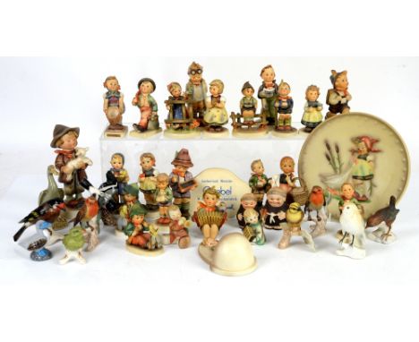 Collection of Goebel Hummel figurines of children (25)  and 9 birds            