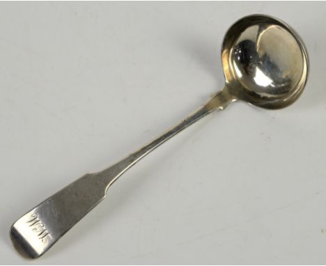 Scottish Provincial silver toddy ladle by RN Greenock, in fiddle pattern           