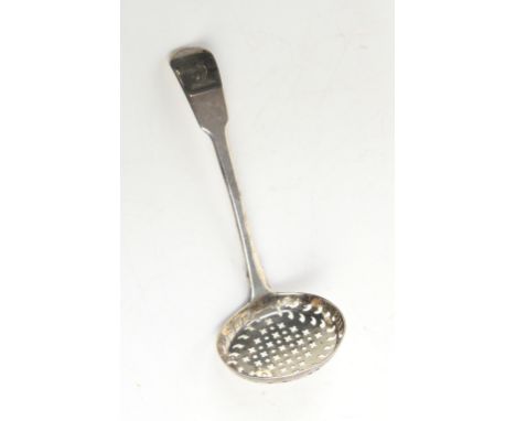 Dog crested Georgian silver sifting ladle by James Payne, London 1825           