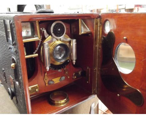 An early boxed camera in fitted case