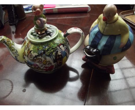 Carlton ware novelty teapot together with Paul Cardew teapot