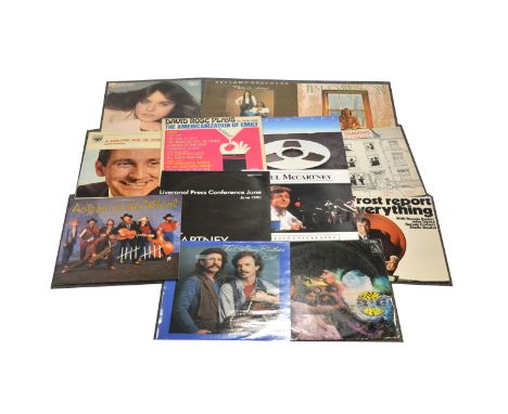 One box of mixed vinyl LP records; aprox sixty-nine including, The Shadows, Code Blue, Depeche Mode, Status Quo, Joan Baez, P