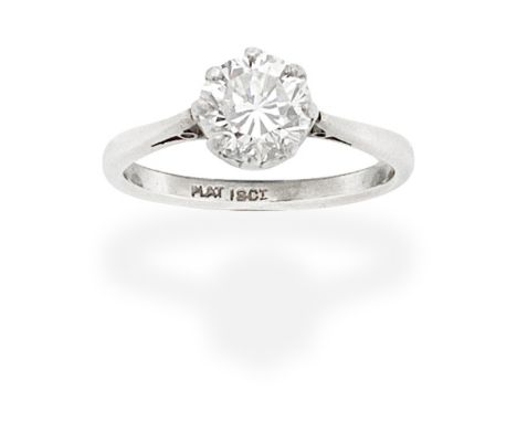 DIAMOND SINGLE-STONE RINGSet with an old brilliant-cut diamond,  diamond approx. 1.40cts, ring size approx. N½For further inf