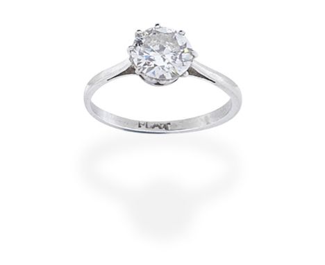 DIAMOND SINGLE-STONE RINGSet with an old brilliant-cut diamond,  diamond approx. 1.05cts, ring size approx. J½For further inf