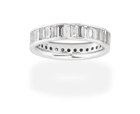 DIAMOND ETERNITY RINGSet throughout with baguette-cut diamonds,  diamonds approx. 1.90cts total, ring size approx. N½For furt