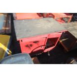 Wheeled tool cabinet.
