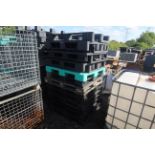 Quantity of plastic pallets.