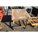 Metal workbench.