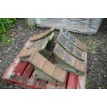 7x Antique cast iron ship hull stands.