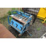 Mobile parts trolley.