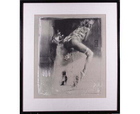 Klaus Böttger (1942, Dresden - 1992, Wiesbaden), Lithografie "Aktstudie mit Schuh", u.m. im Druck monogr., ca. 78,5x67,5cm (S