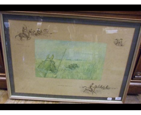 A Charles Johnson 'Snaffles' Payne print, The Finest View in Asia, signed in pencil with the bit blind stamp, and three other