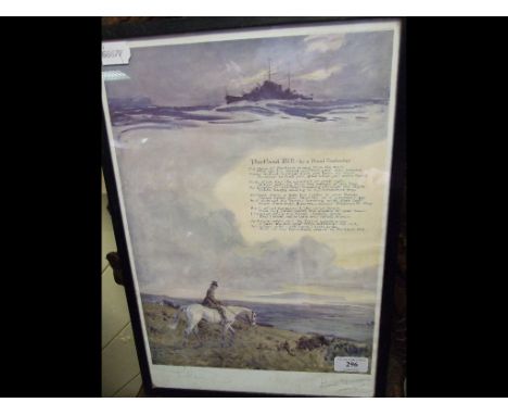 A Lionel Edwards artist's proof print, Portland Bill - by a Naval Foxhunter