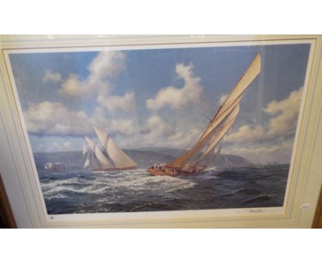 A Steven Dews colour print, 'Germania' Racing 'Meteor IV', signed in pencil, other assorted pictures and prints (qty)