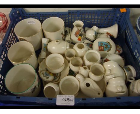 A quantity of Goss and other crested wares, to include a fishing