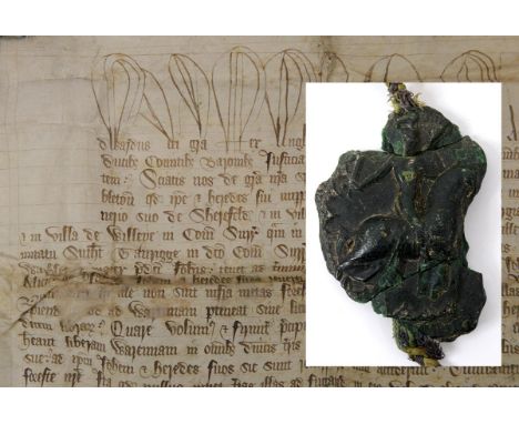 A deed on parchment, bearing the date of the 42d Edward III (1367), granting free warren to John De Warbleton (Sussex), in La