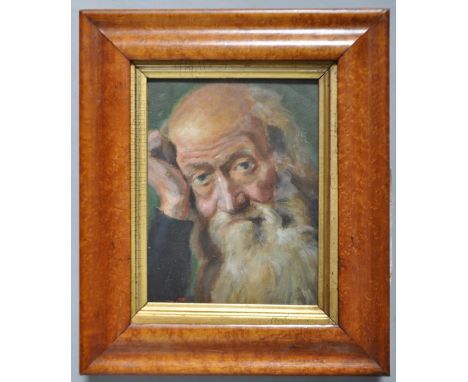 L. Gibourge, 20th century Continental School, bodycolour on paper, portrait of a bearded man, signed lower left, framed, 17cm