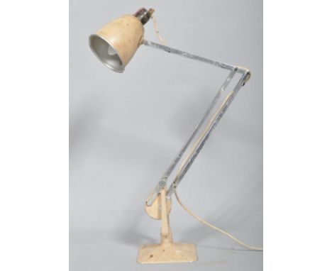 A Hadrill &amp; Horstmann Ltd vintage mid-20th century anglepoise lamp, in cream and chrome, electrified, 86cm high (approx) 