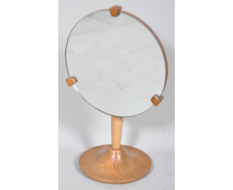 Lucian Ercolani, Ercol, a 1970's retro vintage beech and elm wood free standing vanity mirror, 50cm high
