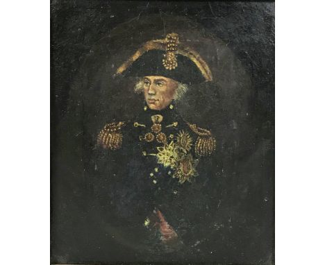 English school,19th century, Portrait of Admiral Lord Nelson, oil on canvas,18cm x 16cm.