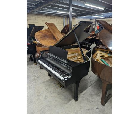 Steinway (c1978) A 6ft New York Model L grand piano in a satin ebonised case on square tapered legs. 