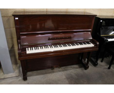 Steinway (c1936) A Model V upright piano in a dark mahogany case; together with a stool. IRN:&nbsp;LKC14NSM 