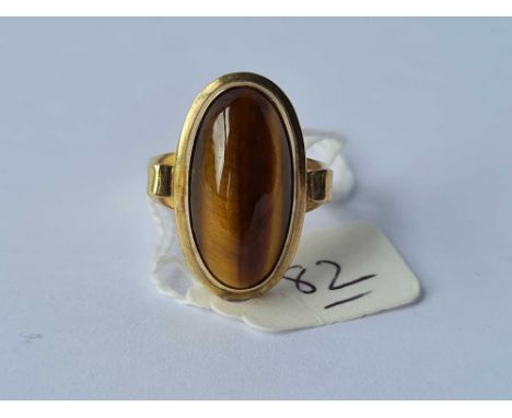 A tigers eye 8ct gold ring size L 4.8g