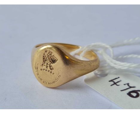 A pinkie ring 9ct size n - 4.8 gms 