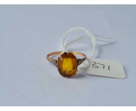 A 9ct and silver paste set vintage ring size M 1.4g inc