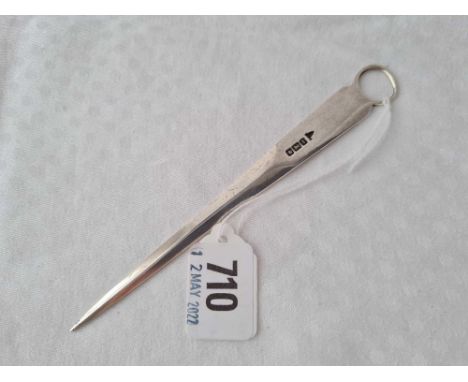 A small meat skewer with ring handle tapering blade, Sheffield 1915 by W&amp;H