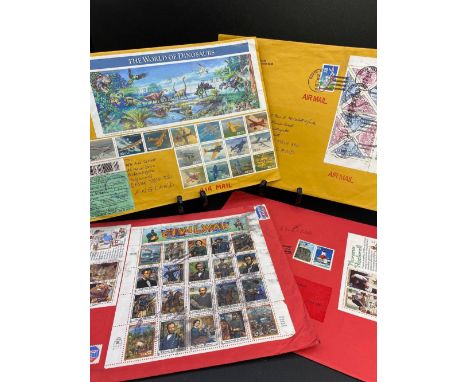 U.S.A. 4 cery large covers pf m/shts including Civil  War, Vintage aircraft, dinosaurs, Pacific etc -not all cancelled