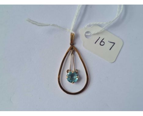 Vintage 9ct blue stone pendant 0.9g