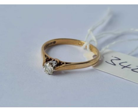 A vintage diamond solitaire ring in 9ct size N 1.8g inc