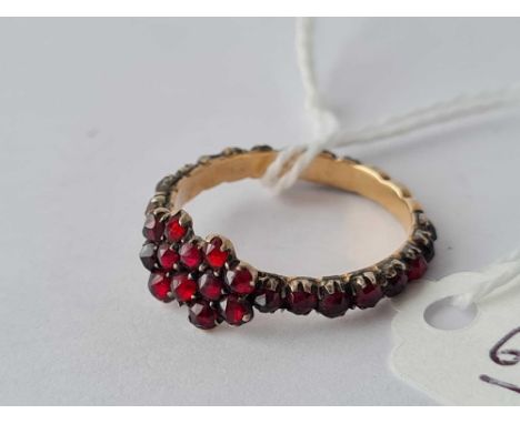 Antique Bohemian Garnet set ring, size P