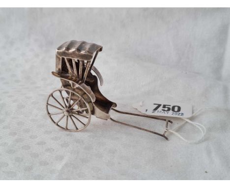 A Chinese silver Rickshaw, 3" long by WH