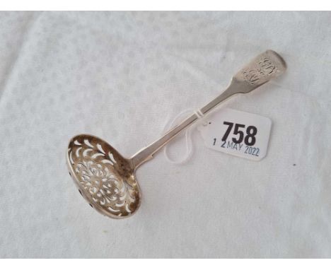 A  William IV fiddle pattern sauce ladle, London 1837 by CL