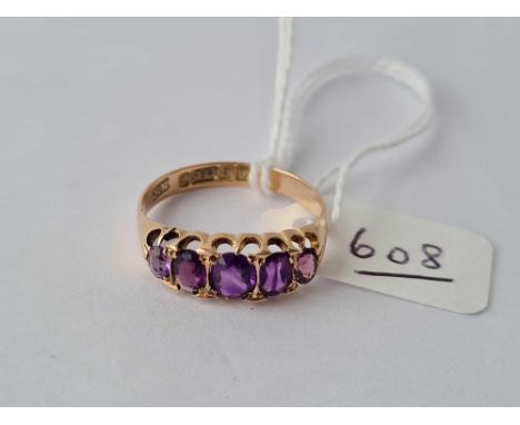 Antique 5/s amethyst ring, 9ct hallmarked Birmingham 1905, size P