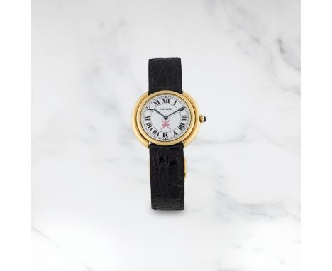 CARTIER. MONTRE BRACELET EN OR JAUNE 18 CARATS CADRAN KHANJAR MOUVEMENT MECANIQUE CARTIER. AN 18K GOLD MANUAL WIND WRISTWATCH