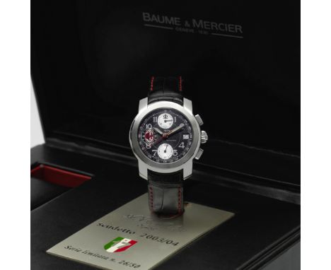 BAUME &amp; MERCIER. CHRONOGRAPHE BRACELET EN ACIER AVEC DATE MOUVEMENT AUTOMATIQUE EDITION LIMITEE BAUME &amp; MERCIER. A LI