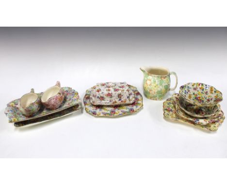 Collection of Royal Winton and Royal Albert chintz tableware, patterns include Spring, Marion and Dorset, etc  (11)